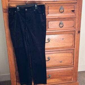 Talbots Flawless Five Pocket Black Corduroy Straight Leg Pants Size 12 NWOT